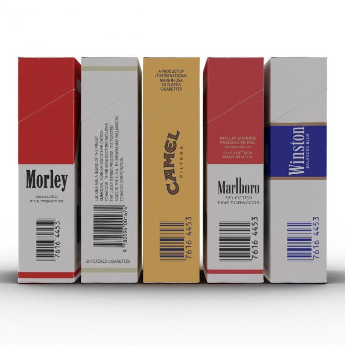 Closed Cigarettes Packs Collection 3D model