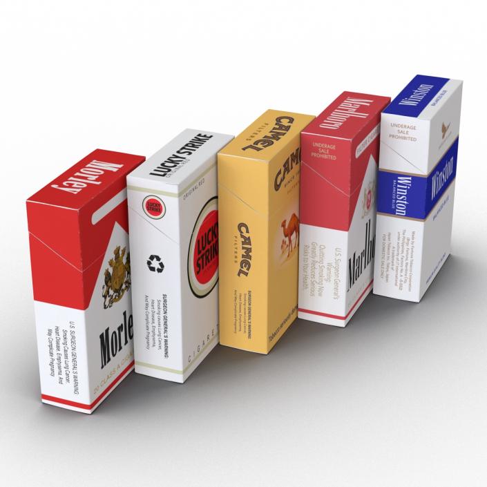 Closed Cigarettes Packs Collection 3D model