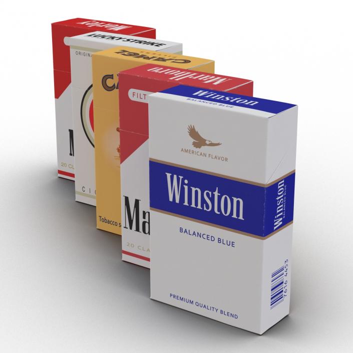 Closed Cigarettes Packs Collection 3D model