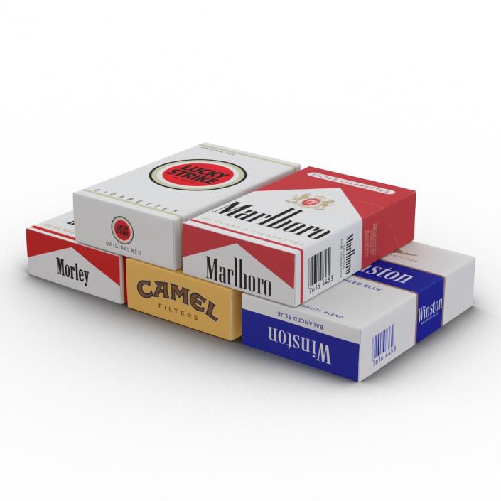 Closed Cigarettes Packs Collection 3D model