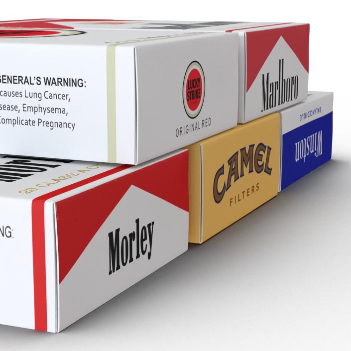 Closed Cigarettes Packs Collection 3D model