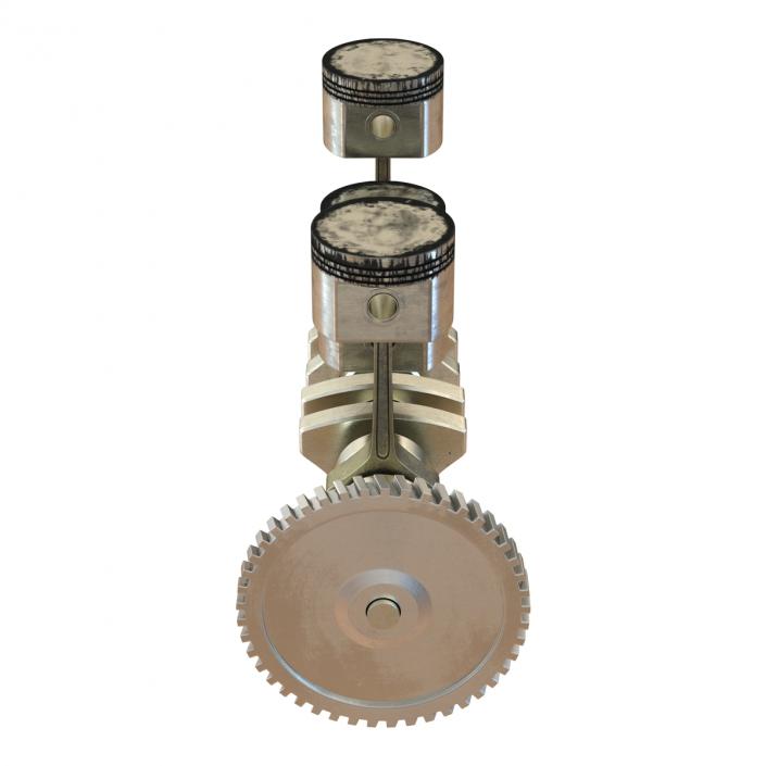 3D Engine Piston and Crankshaft model