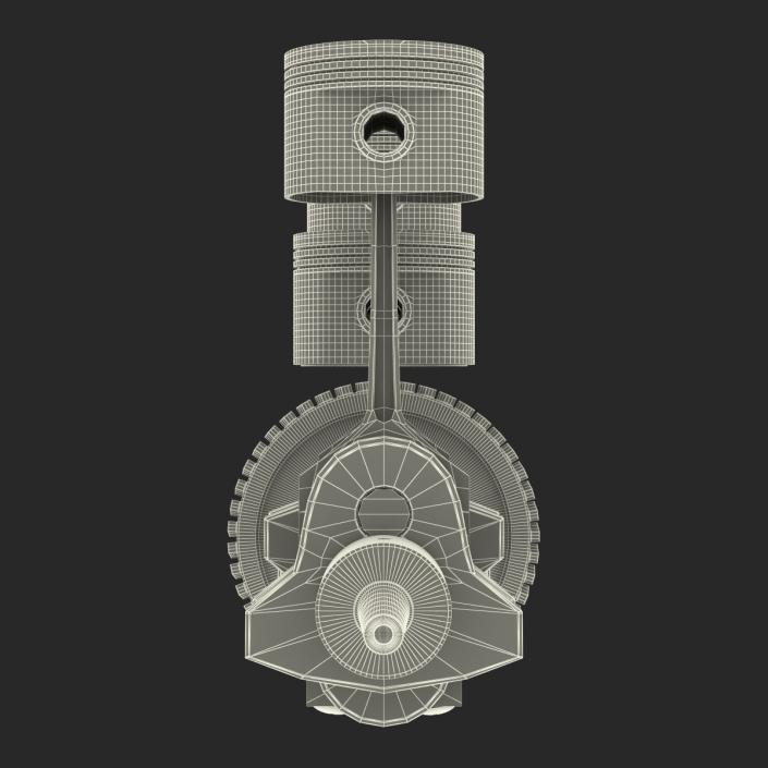 3D Engine Piston and Crankshaft model