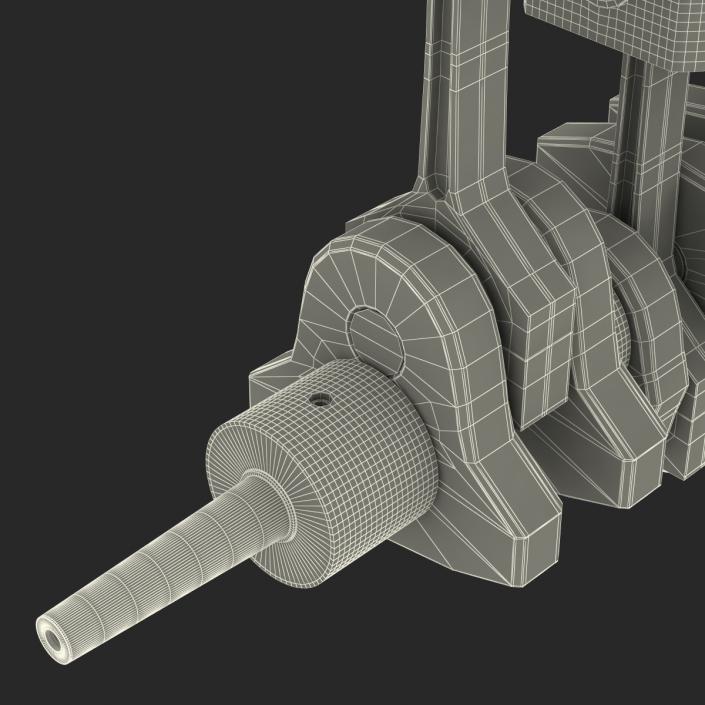 3D Engine Piston and Crankshaft model