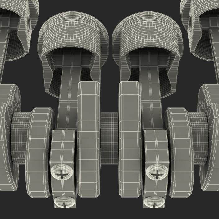 3D model Engine Piston and Crankshaft Rigged