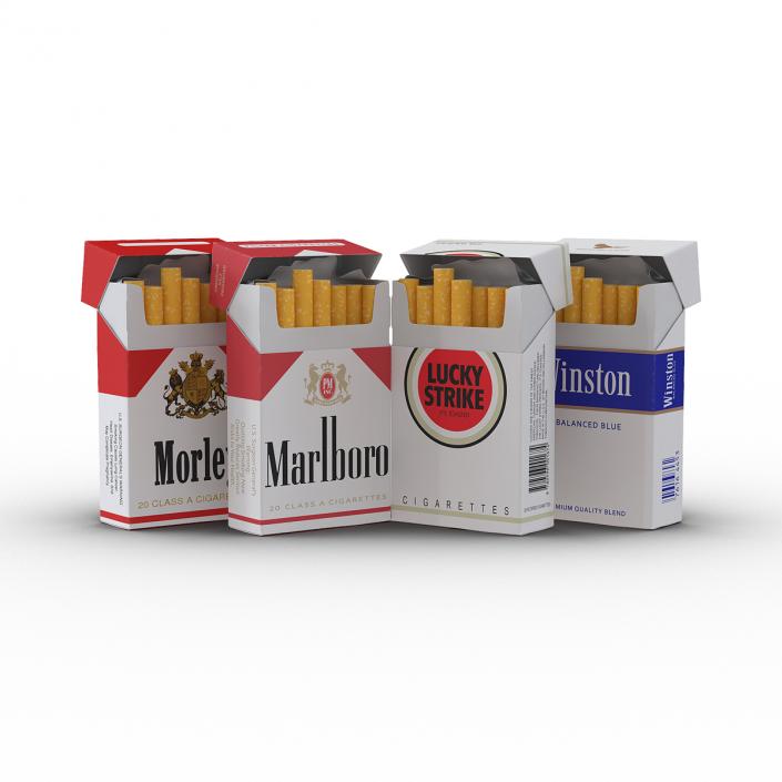 Opened Cigarettes Packs Collection 3D model