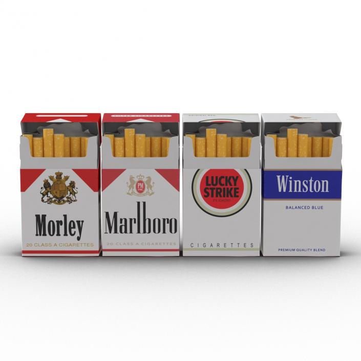 Opened Cigarettes Packs Collection 3D model