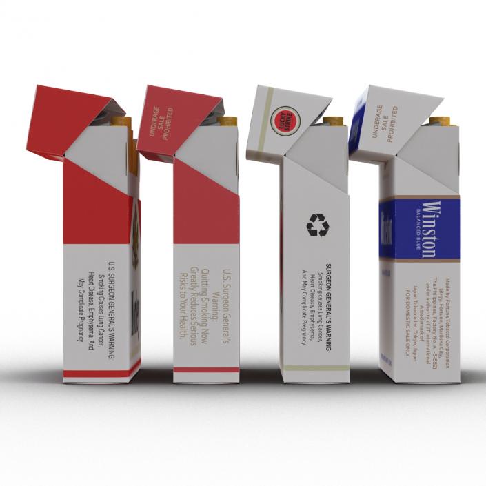 Opened Cigarettes Packs Collection 3D model