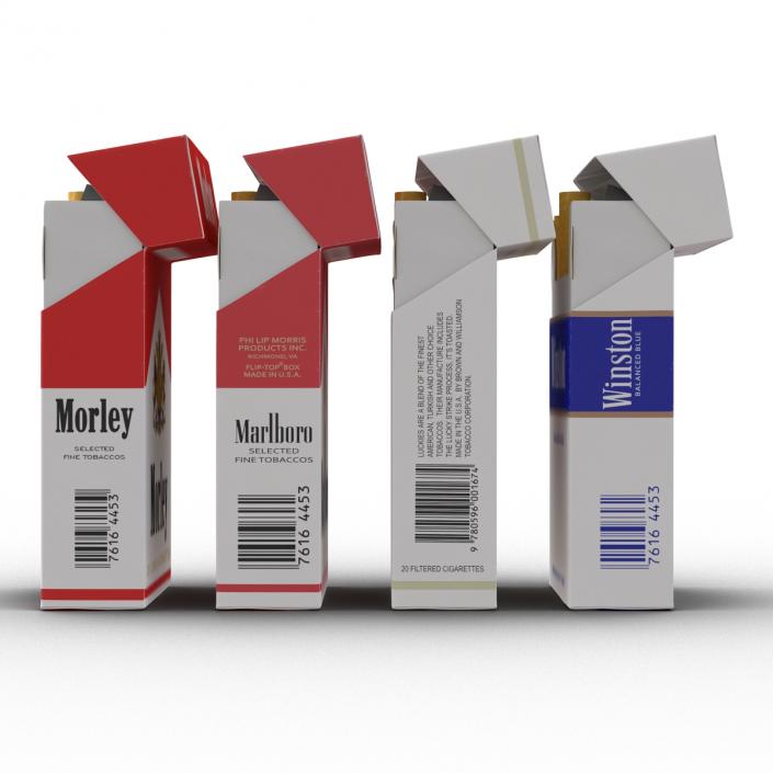 Opened Cigarettes Packs Collection 3D model