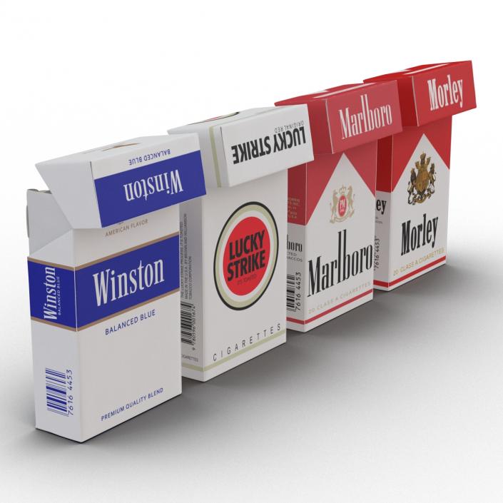 Opened Cigarettes Packs Collection 3D model