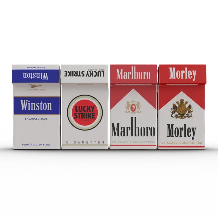 Opened Cigarettes Packs Collection 3D model