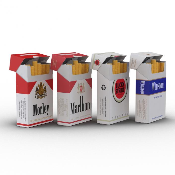 Opened Cigarettes Packs Collection 3D model