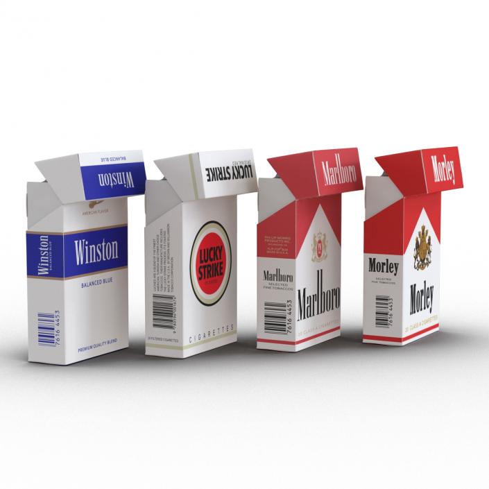 Opened Cigarettes Packs Collection 3D model