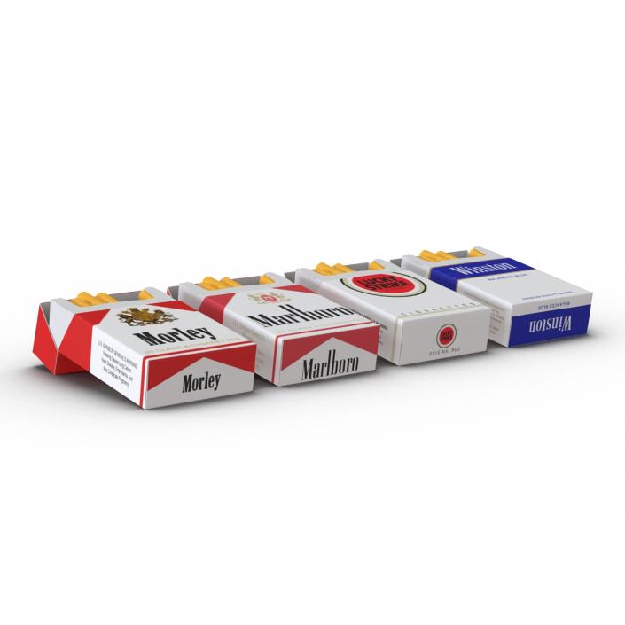 Opened Cigarettes Packs Collection 3D model