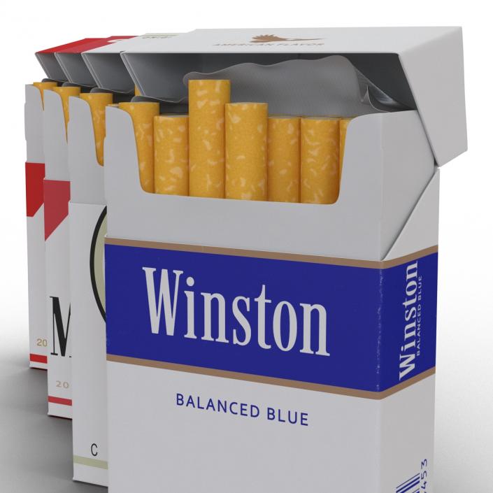 Opened Cigarettes Packs Collection 3D model