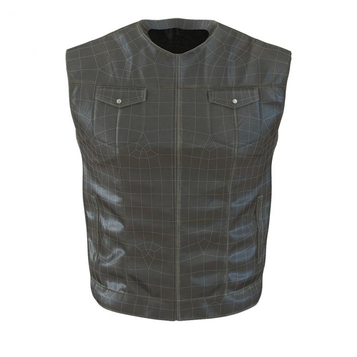 3D Leather Biker Vest Generic