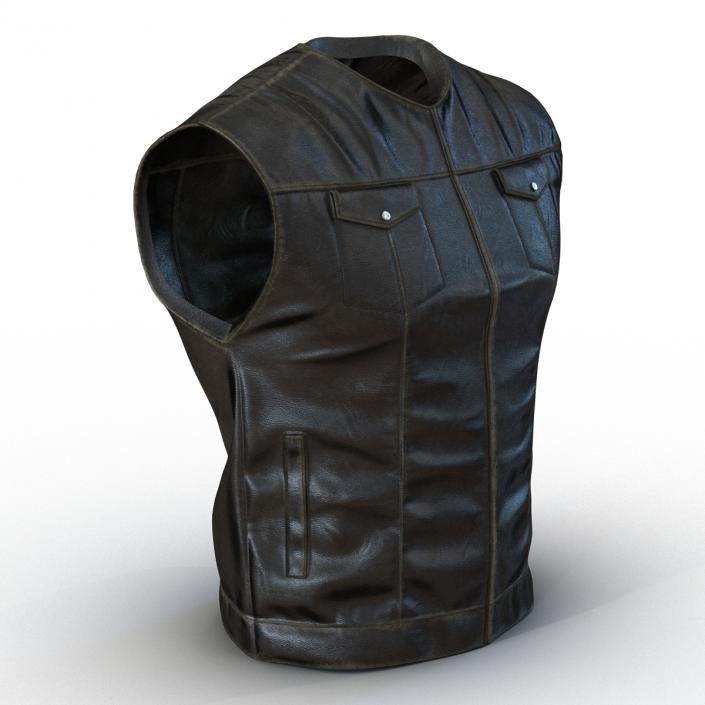 3D Leather Biker Vest Generic