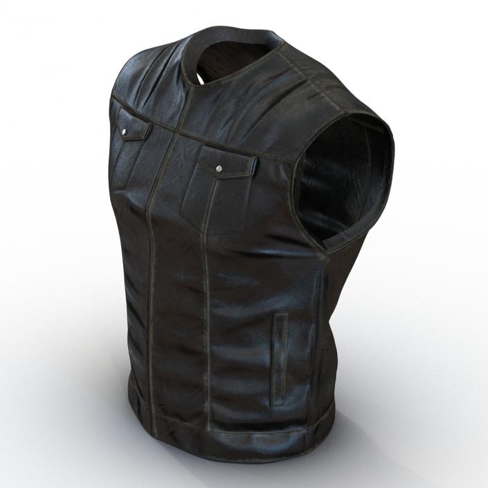 3D Leather Biker Vest Generic