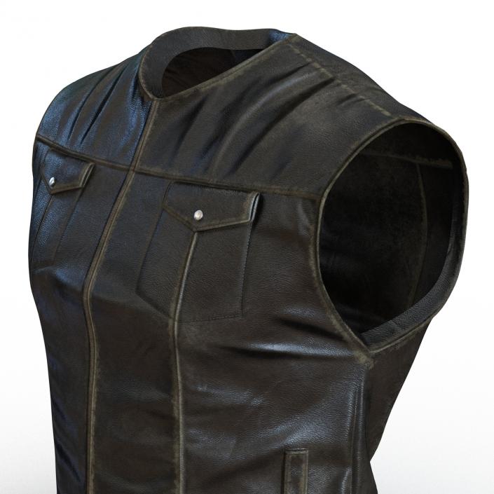 3D Leather Biker Vest Generic