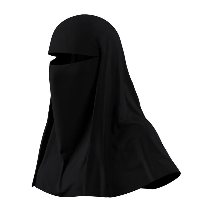 3D Muslim Islamic Women Burqa with Face Cover Niqab model