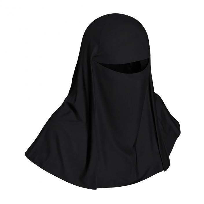 3D Muslim Islamic Women Burqa with Face Cover Niqab model