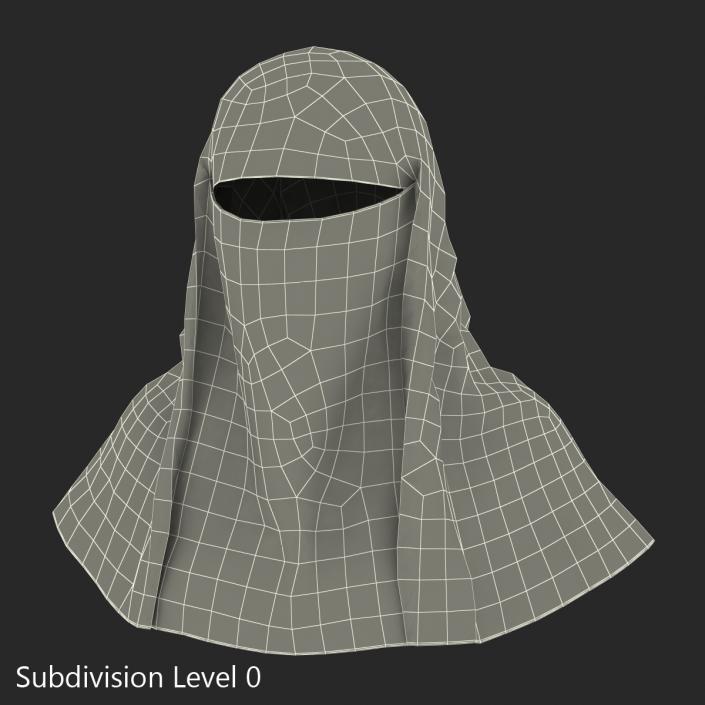 3D Muslim Islamic Women Burqa with Face Cover Niqab model