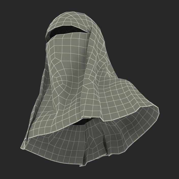 3D Muslim Islamic Women Burqa with Face Cover Niqab model