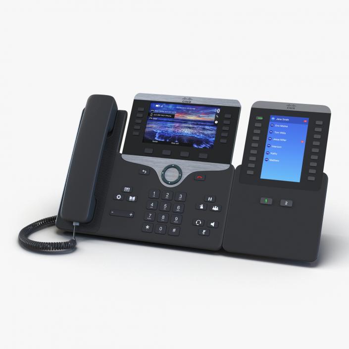 3D model Cisco IP Phone 8861 and Expansion Module