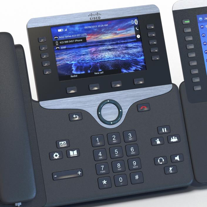 3D model Cisco IP Phone 8861 and Expansion Module