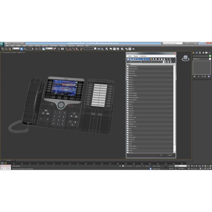 3D model Cisco IP Phone 8861 and Expansion Module