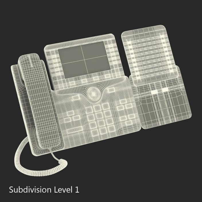 3D Cisco IP Phone 8861 and Expansion Module White