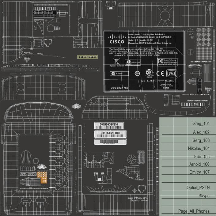 Cisco 7915 Expansion Module 3D