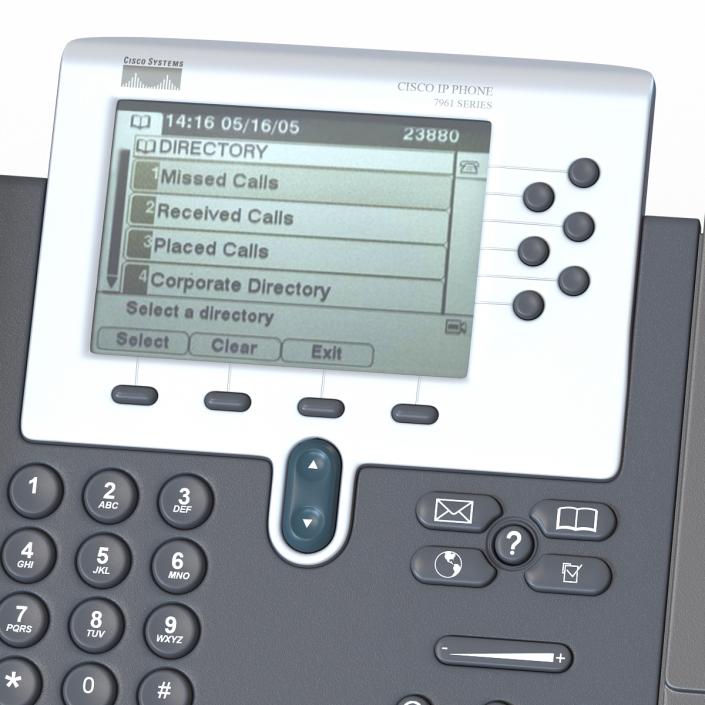 Cisco Unified IP Phone 7961G and Expansion Module 3D model