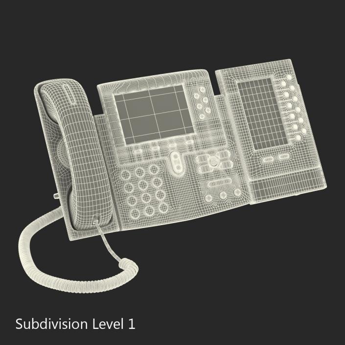 Cisco Unified IP Phone 7961G and Expansion Module 3D model