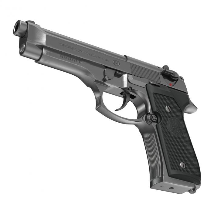 3D Semi Automatic Pistol Beretta 92F model