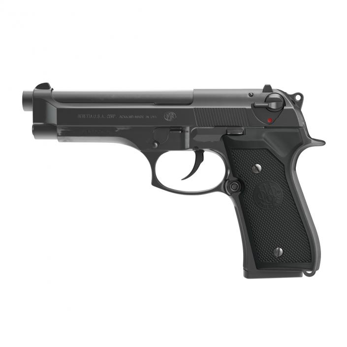 3D Semi Automatic Pistol Beretta 92F model