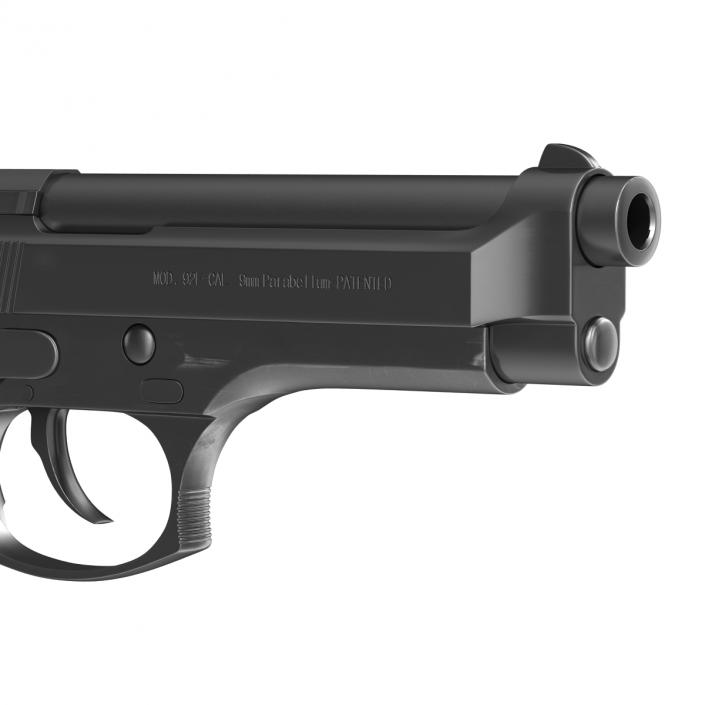 3D Semi Automatic Pistol Beretta 92F model