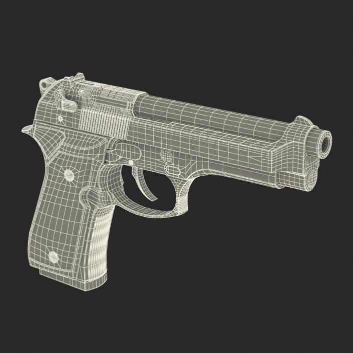 3D Semi Automatic Pistol Beretta 92F model