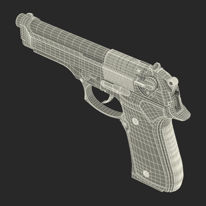 3D Semi Automatic Pistol Beretta 92F model