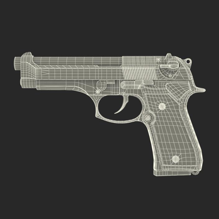 3D Semi Automatic Pistol Beretta 92F model