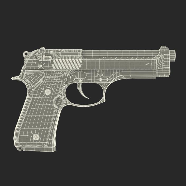 3D Semi Automatic Pistol Beretta 92F model