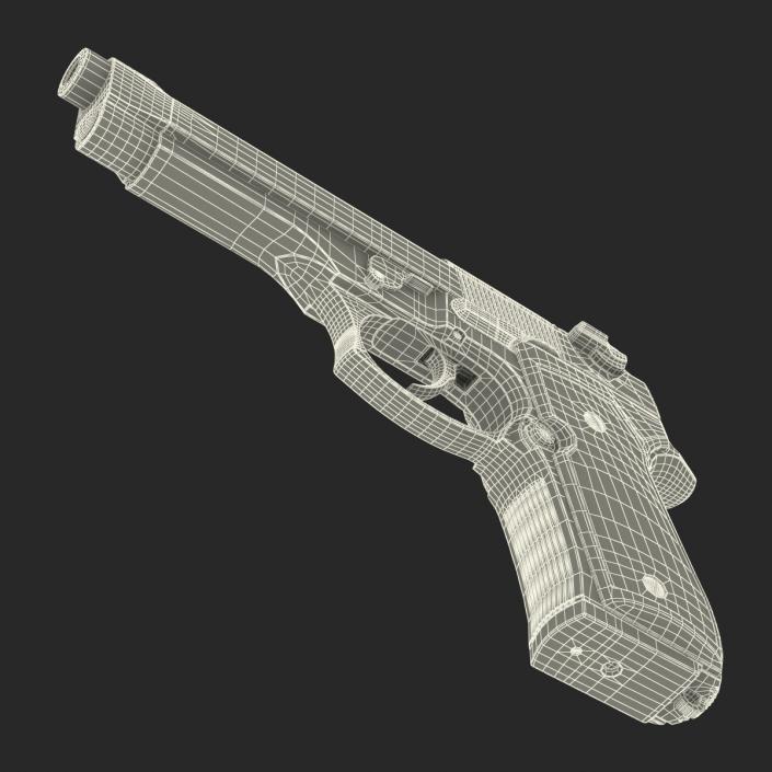 3D Semi Automatic Pistol Beretta 92F model