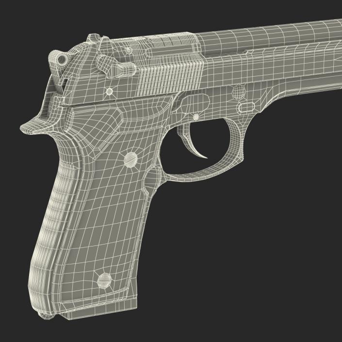 3D Semi Automatic Pistol Beretta 92F model