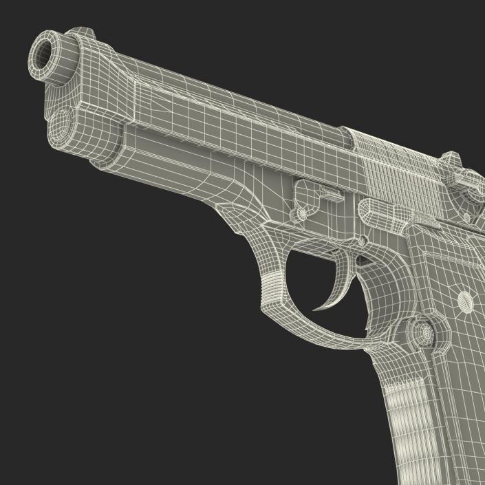 3D Semi Automatic Pistol Beretta 92F model