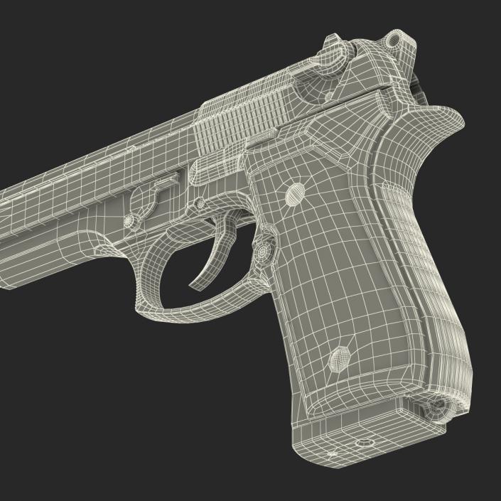 3D Semi Automatic Pistol Beretta 92F model