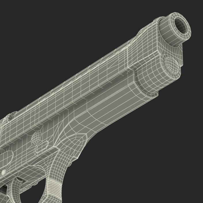 3D Semi Automatic Pistol Beretta 92F model