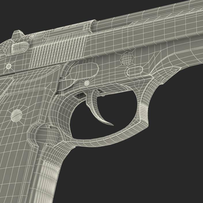 3D Semi Automatic Pistol Beretta 92F model