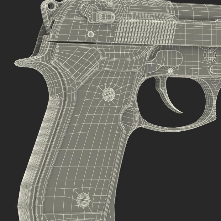 3D Semi Automatic Pistol Beretta 92F model