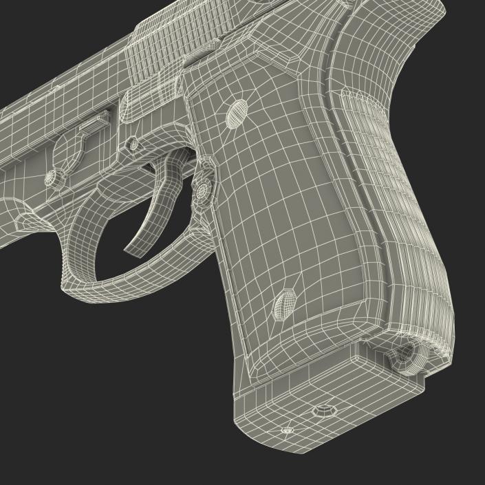 3D Semi Automatic Pistol Beretta 92F model