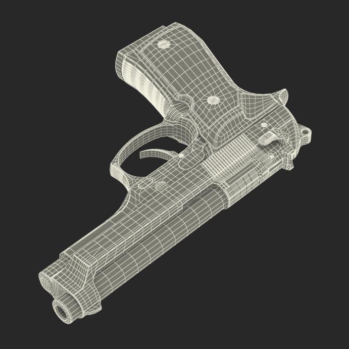 3D Semi Automatic Pistol Beretta 92F model